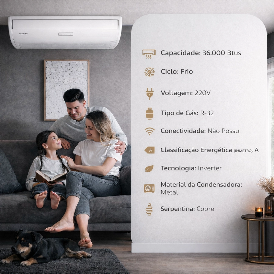 Ar-Condicionado Split Inverter Piso Teto 36000 BTUs Agratto R32 220V Só Frio