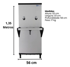Bebedouro Industrial 50L Inox com Purificador 2 Torneiras Knox