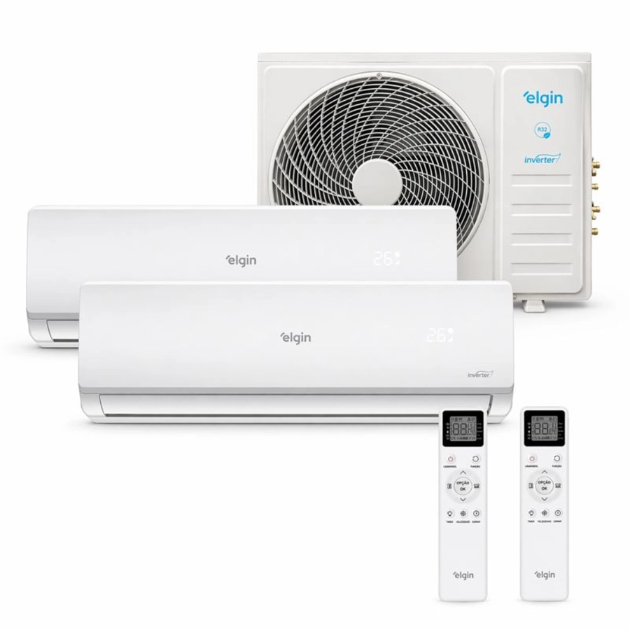 Ar-Condicionado Multi Split Inverter Elgin 18000 BTUs (2x Evaporadoras 12000 BTUs) Quente e Frio 220V