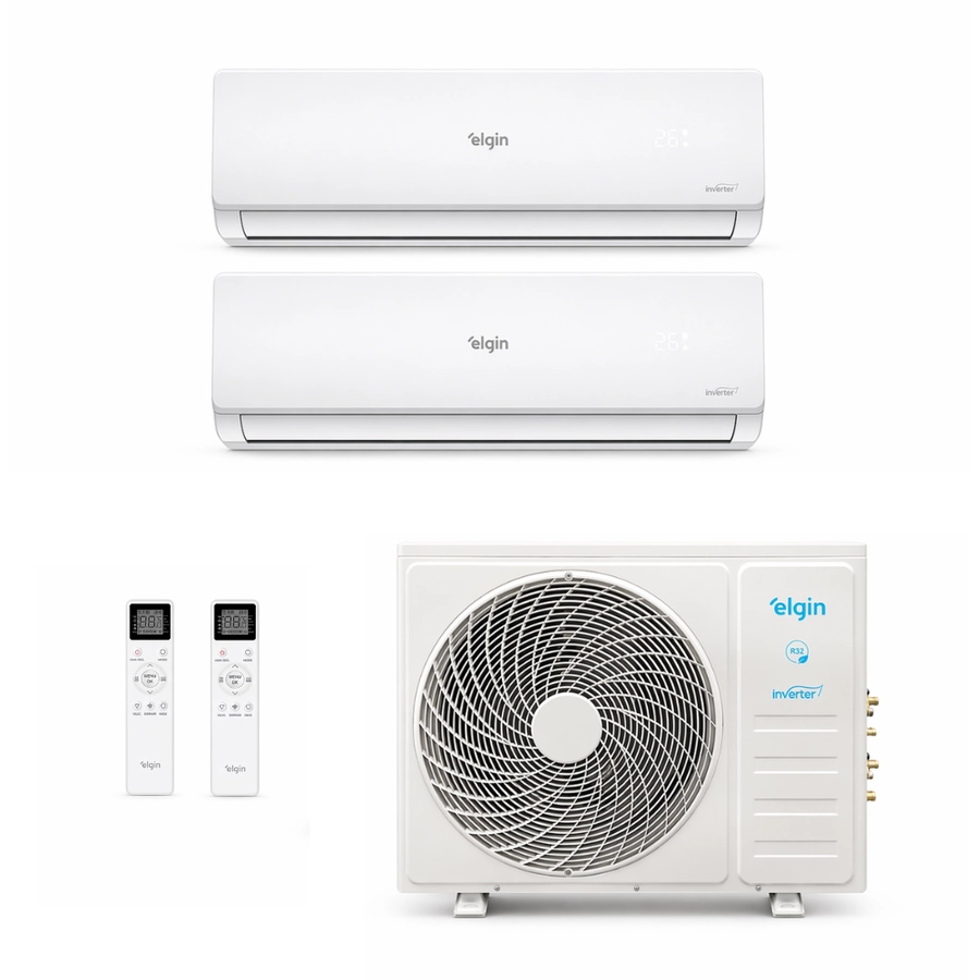 Ar-Condicionado Multi Split Inverter Elgin 18000 BTUs (2x Evaporadoras 12000 BTUs) Quente e Frio 220V