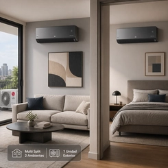 Ar-Condicionado Multi Split Inverter LG 18000BTUs (1x Evap HW 9000 + 1x Evap HW 12000) Quente e Frio 220V