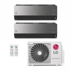 Ar-Condicionado Multi Split Inverter LG 18000BTUs (1x Evap HW 9000 + 1x Evap HW 12000) Quente e Frio 220V