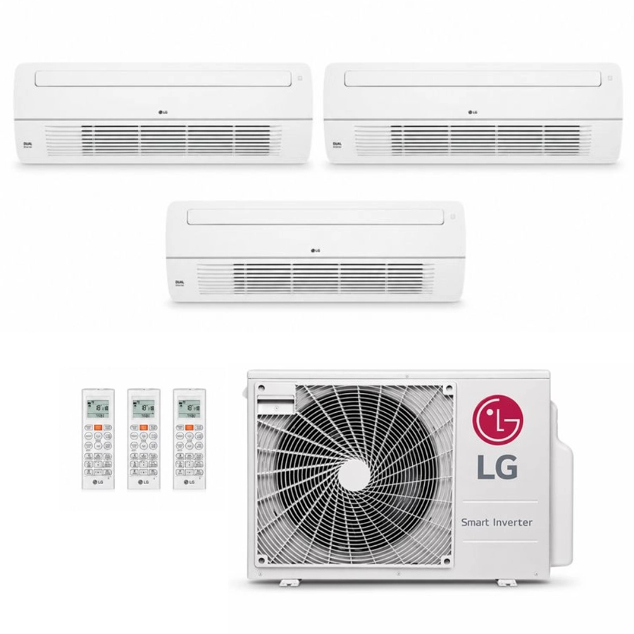 Ar-Condicionado Multi Split Inverter LG 30000 BTUs (2x Evap K7 12000 + 1x Evap K7 18000) Quente e Frio 220V