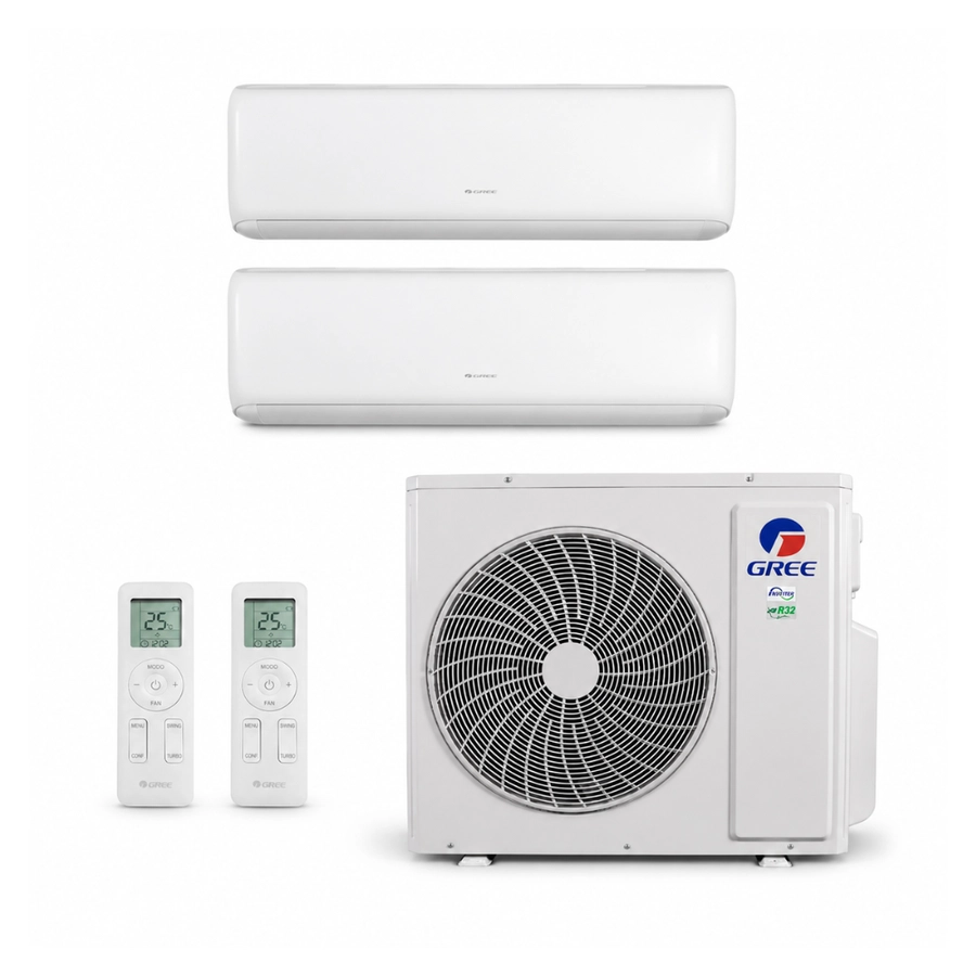 Ar Condicionado Multi Split Inverter Gree G-Max 24000 BTUs (2x Evap HW 18000 BTUs) Quente e Frio Até 3 Ambientes 220V