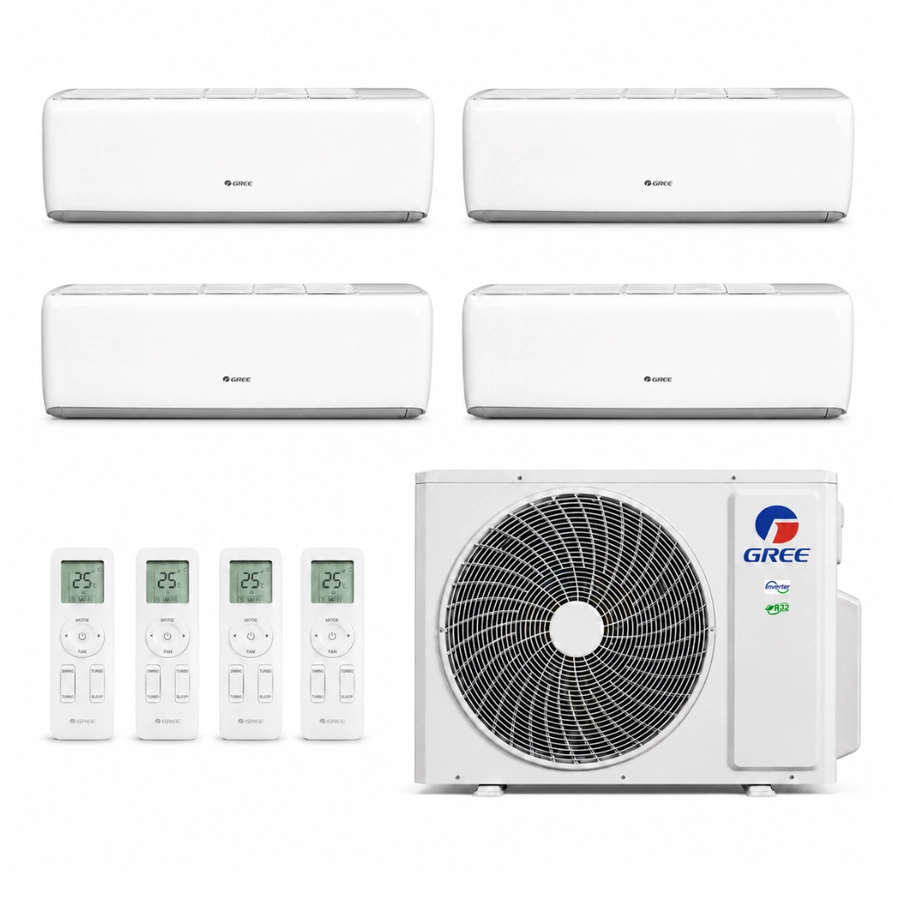 Ar Condicionado Multi Split Inverter Gree G-Max 36000 BTUs (4x Evap HW 12000 BTUs) Quente e Frio Até 4 Ambientes 220V